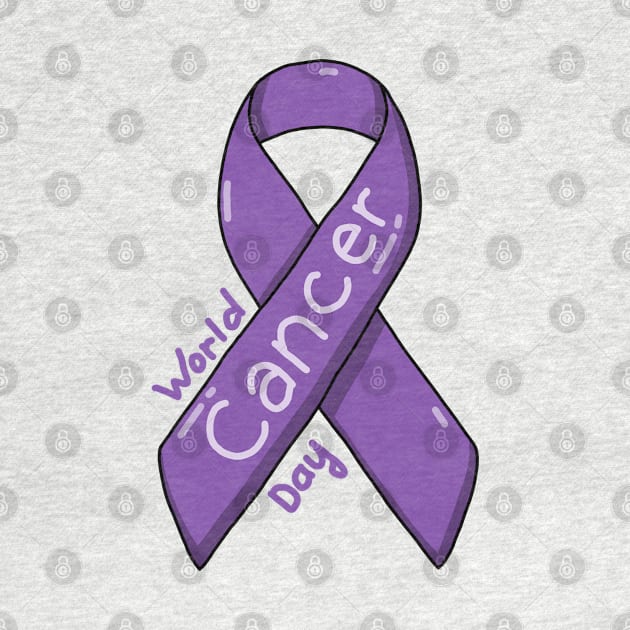 Cute Purple Ribbon For World Cancer Day by mia_me